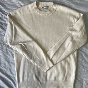 Zara Ribbed Hem Crewneck Sweater